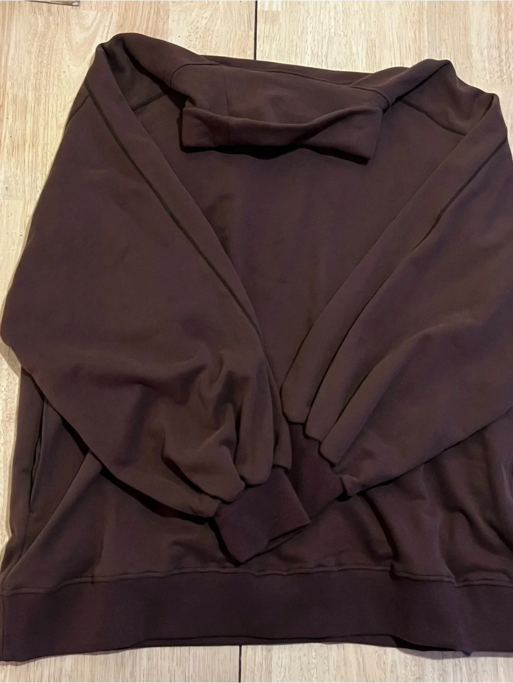 NWT LIT Activewear Chocolate Brown Oversized Funnel Neck Sweatshirt
